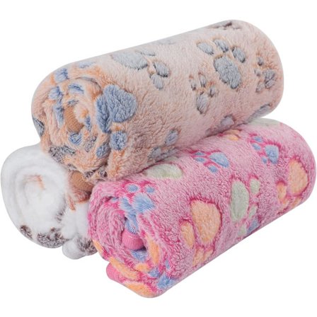 Mjuk Hund/Kattfilt, 3-pack 104*76cm Mjuk Varm Husdjursfilt i Fleece