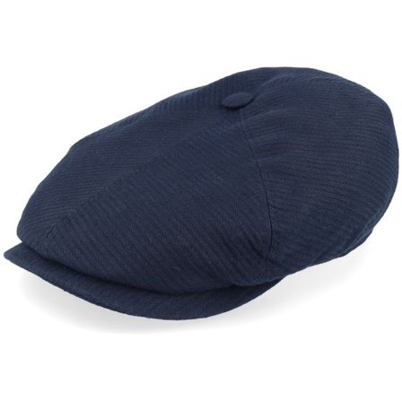 Stetson - Blå flatcap Keps - 6-panel Linen Structure Blue Flat Cap @ Hatstore