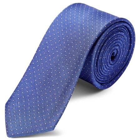 Pastelowy niebieski krawat jedwabny w kropki 6 cm dla mężczyzn - Krawaty we wzory