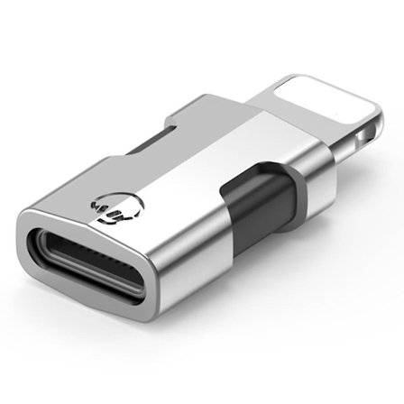USB-C till OTG Lightning-adapter för dataöverföring, stöd för laddare, kontaktkabel, konverter, trådlös mikrofonadapter - Svart