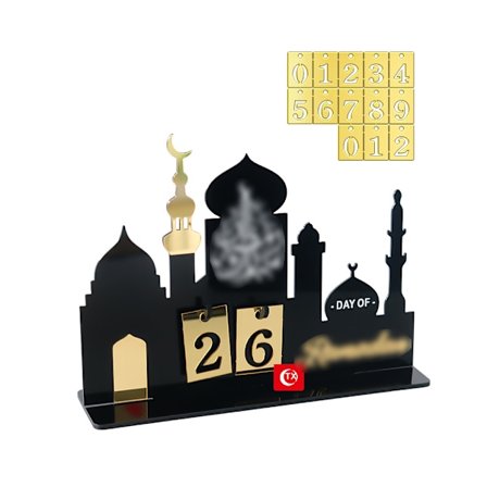 2026 Eid Mubarak Ramadan Kareem Festdekoration Akryl nedtællingskalender