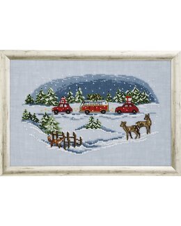 Broderikit Tavla Juletider Linne - Permin