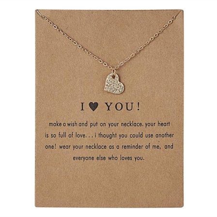 I love you - necklace with heart 18K gold plated gift relationship