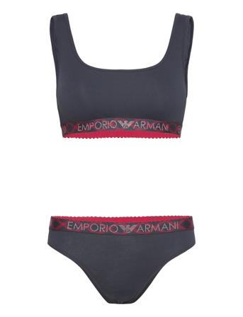 Ladies Knitted Bralette Bra & Brazilian Brief Lingerie Bras & Tops Soft Bras Tank Top Bras Blue Emporio Armani