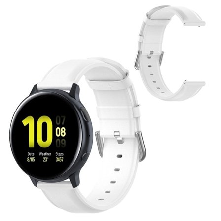 20mm Universal cool and simple genuine leather watch strap - White