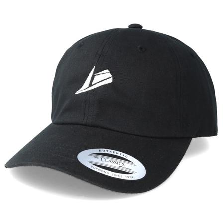 Sneakers Säädettävät Lippis Musta @ Hatstore | Lippis White Logo Black Dad Cap / Unconstructed Adjustable Sneakers