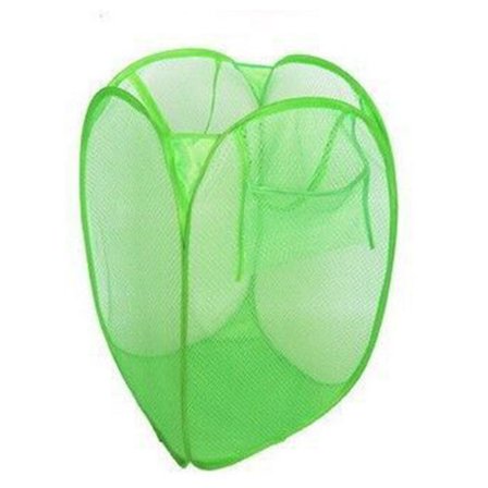 Mesh Åpen Vask Vaskekurv Sammenleggbar Vaskekurv Husholdningsklær Organizer Skittentøyskurv Grønn