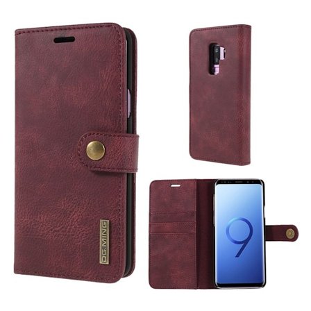 DG.MING Samsung Galaxy S9 Plus 2-in-1 Wallet etui - Rød