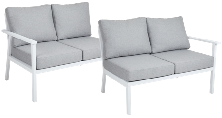 Brafab Samvaro High Modulsoffa avslut Vit/Pearl Grey, Utemöbler