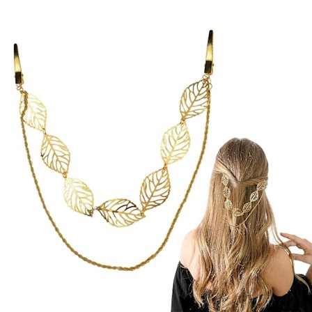 Brudgullblad Hodebånd Kjede Bryllup Lagdelt Panne Hår Cha