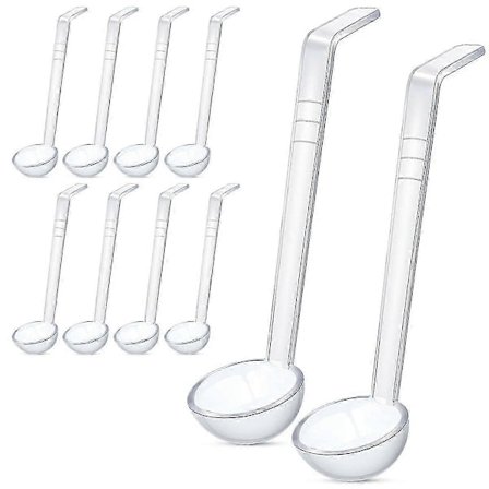 10 Stykker 19,8 cm 30 ml Klar Liten Øse Mini Øse for Saus Langt Håndtak Plast Punchbolle Øse S