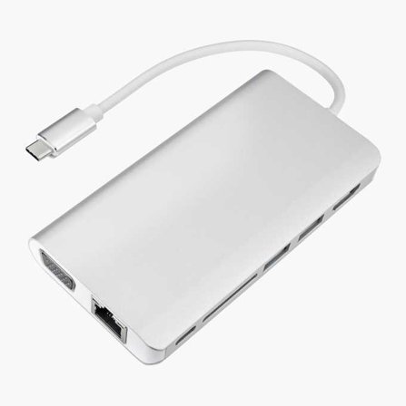 USB Typ C-hub med 8 utgångar - Biltema