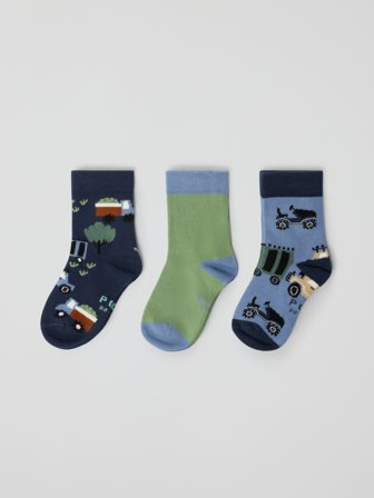 Polarn O. Pyret - 3-pack socks - 22 - 24 - Childrenswear - blue