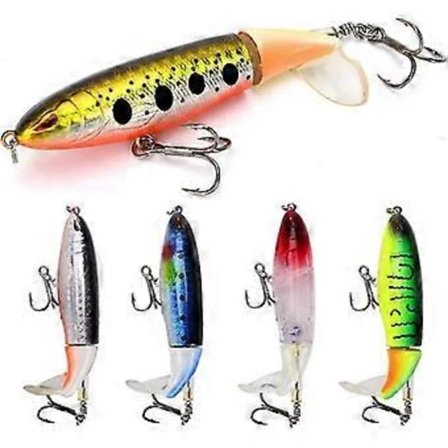 /EA/5 stk. Fiske Lokkemad Sæt 10cm 15g Fiskekrog Roterende Hale Fiskeudstyr Agn til Ferskvand Saltvand Karpe Aborre Gedde, etc