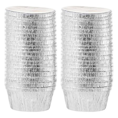 40 stk. aluminiumsfolie bageforme, cupcake bageforme, tærte bageforme, cupcake forme (7.9X5.5X3.7CM, sølv)