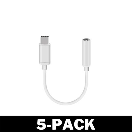 Digital USB-C 3.5mm - AUX Fungerer med ALLE Nye Telefoner 5-Pakning