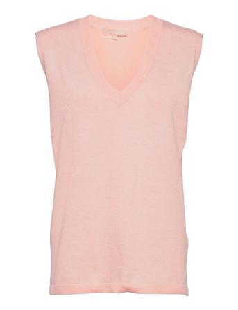 Srmarla V-Neck Loose Fit Knit Vest Pink Soft Rebels