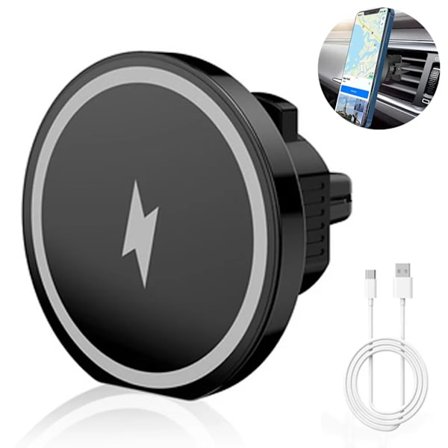 Trådløs biloplader MagSafe-kompatibel - Magnetisk trådløs oplader bil Qi biltelefonholder - Kun kompatibel med Sense(FQ)'-OP