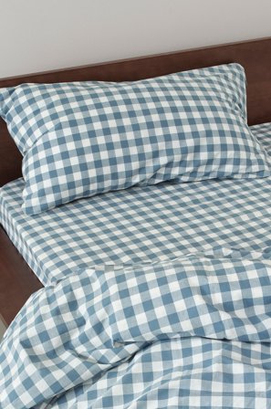 Jotex - Putetrekk 50x90 Cm Økologisk Blå/hvit - LAUREN - Kjøp Putevar hos Jotex