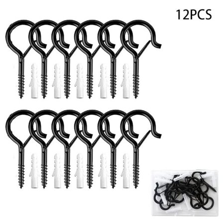 12 stk Takskruekrok Q-skrue Hengekroker Metall Sc