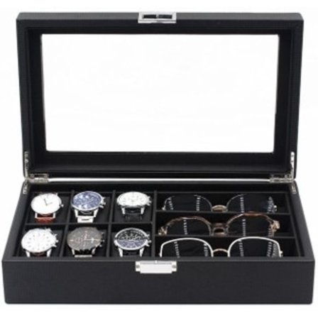 Glasögon 3 st och Klockbox 6 st Lyxmodell i Carbon - Svart/Svart