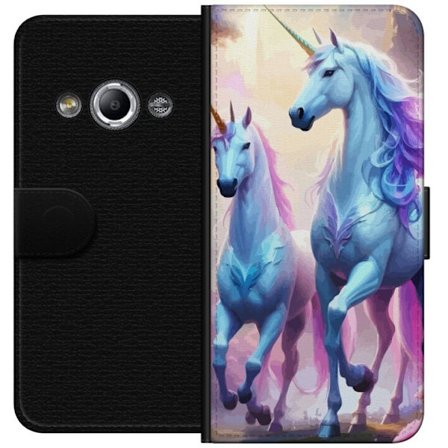 Kompatibel Tegnebogsetui til Samsung Galaxy Xcover 3 Magiske enhjørninger i en lys eventyrverden med pastelfarver, glimtende maner, drømmende fantas