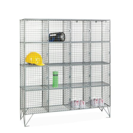 Mesh Cage Lockers | 16 compartments | 1360x1220x457 mm - AJ Products