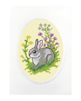 Broderikit Kort Kanin - Orchidea