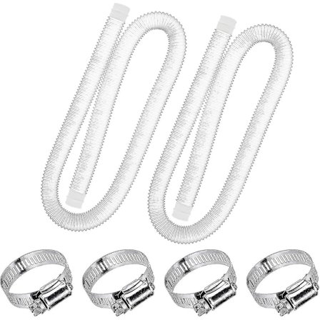 Reserve Pool Slange 1,25" Diameter Til Overjordiske Pools, Pool Med Metalklemme Til Intex Filterpumpe Eller 1,25" Slanger - 1,5 Meter Lang (pakke Med 