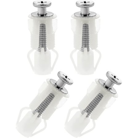 4 stk. Toalettsetebeslag og festesett, Toalettlokk Toppfestehengsler Skruer Utvidende Nylonmuttere