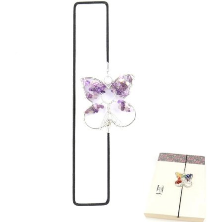 Gave til bogelskere Personlige bogmærker Tag med regnbue Livets træ Charm Krystal Sideholder Bog Regnbue Sommerfugl Papirvarer Gave