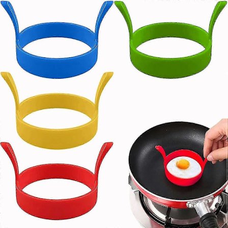 4 stk. silikone æggeringe, madlavningsringe varmebestandige pandekageringe til perfekt stegning i gryde