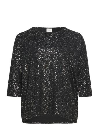 Carfoila 3/4 O-Neck Top Jrs Bf Black ONLY Carmakoma