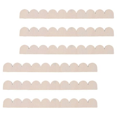 Træskabslister DIY Dekoration Unikt Kammuslingedesign Hylder 40.00X4.00X0.30CM Beige 6 stk