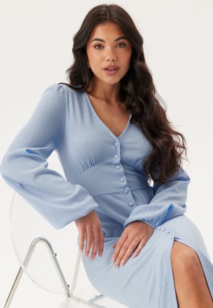 BUBBLEROOM Structure Button Midi Dress Klær