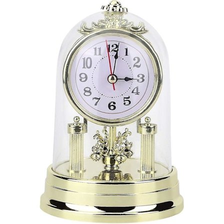 Mantel-kello, ei-tikittävä pöytäkello, eurooppalainen retro-tyyliin olohuoneen kello, paristokäyttöinen hiljainen pöytäkello olohuoneeseen, 