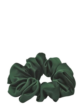 Lenoites Mulberry Silk Scrunchie - Green - ONE SIZE
