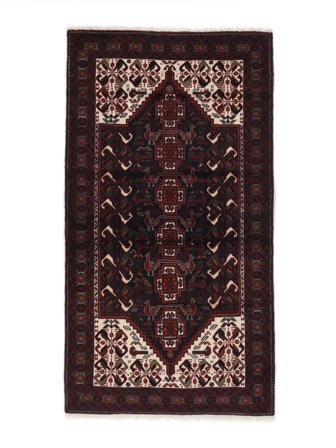 Tapis Baloutche 100X185 Noir (Laine, Perse)