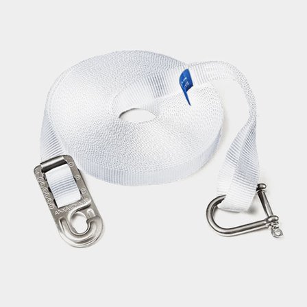 Sicherheitsband für Deck Safeolina, 12 Meter, passt für Boote bis zu 12 Meter (39 Fuß), weiß, mit Haken & Schackel - Boot