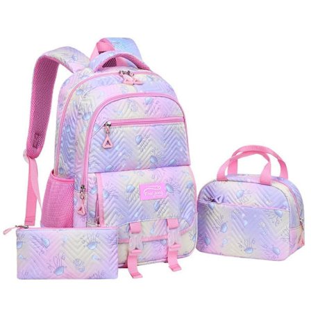 3-Piece School Backpack Set for Students - Backpack with Lunch Bag & Pencil Case, Comfortable and Breathable Carrying System for Daily Use