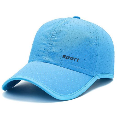 Baseballcaps for menn og kvinner, hurtigtørkende, unisex, pustende, lyseblå, én størrelse