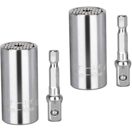 Universal Sokkelgrep Adapter 7mm-19mm Multifunksjons Sokkelnøkkel Reparasjonsverktøy