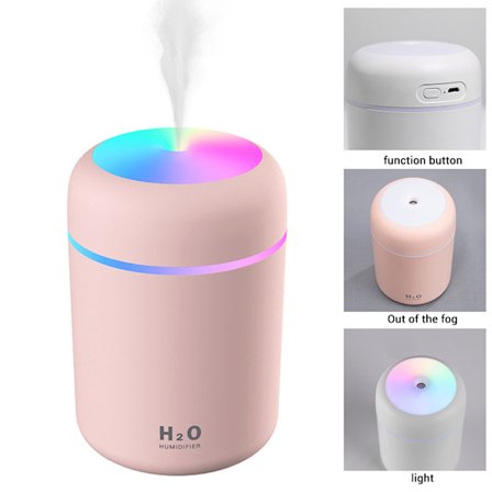 300ML Mini USB Luftfukter med Nattlys for Kontor og Skrivebord