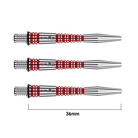 Winmau Triad RX Aluminium Shafts - Red/Black/Silver - Short/Medium - Aerodynamic Design - Professional Darts