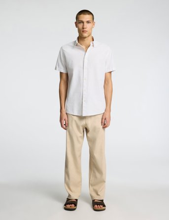 Selected Slh220-Loose Brody Linen Bld Pant Noos - Cream - XS