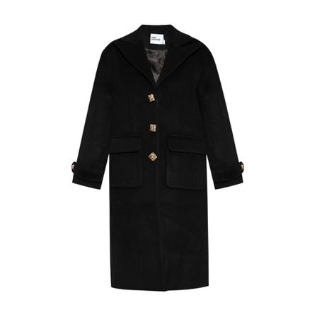 Self Portrait, Wool coat Zwart, Dames, Maat:S,wol
