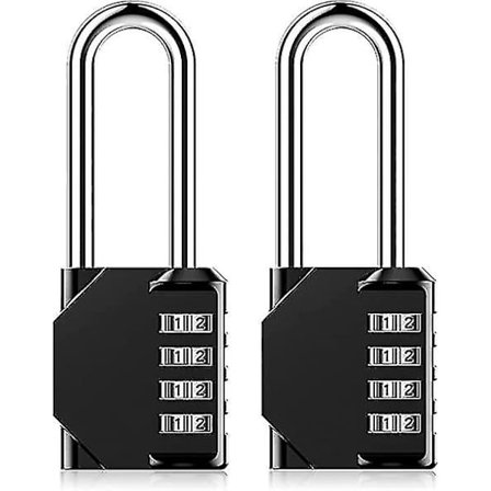 Kombinationsslås med 4 siffror, utomhuslås för skola, gym, skåp - 2-pack