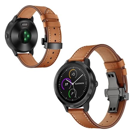 Garmin Vivoactive 3 / Vivomove HR læder Læder Urrem - Sort / Brun
