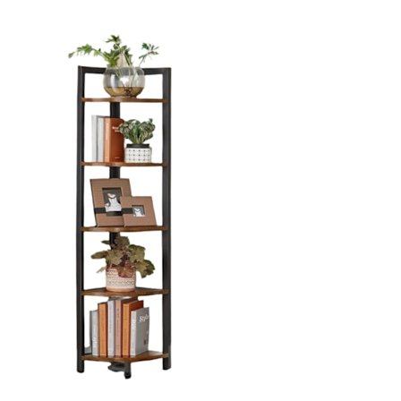 Rootz 5 -trins boghylde - Opbevaringshylde - hjørnehylde - Multifunktionel rumbesparelse - 30 cm x 30 cm x 150 cm