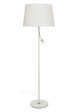 Aneta Lighting EKETORP gulvlampe, hvit/stål, inkl. skjerm, med lesearm